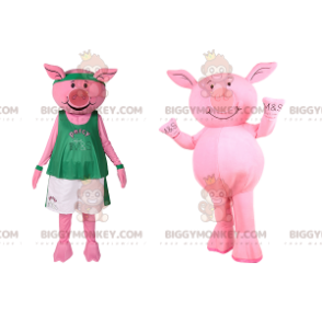 Pig BIGGYMONKEY™ Mascot Costume In Sportswear. pig costume –