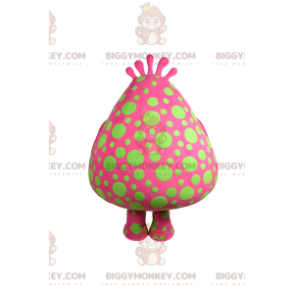 BIGGYMONKEY™ Costume da Mascotte Big Blob Fucsia a Pois Verdi -