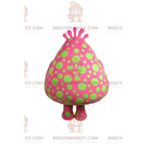 BIGGYMONKEY™ maskotkostume Big Blob Fuchsia med grønne polka