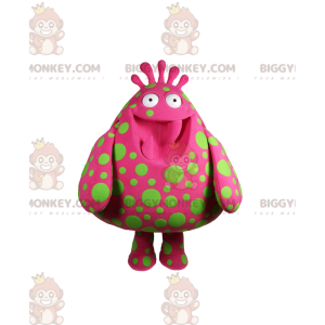 Maskot BIGGYMONKEY™ Kostým Big Blob Fuchsia se zelenými puntíky