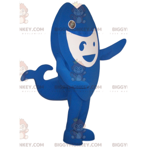 BIGGYMONKEY™-mascottekostuum van blauw en wit kalf. walvis