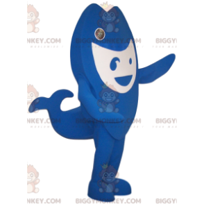 Kostým maskota modrobílého tele BIGGYMONKEY™. kostým velryby –