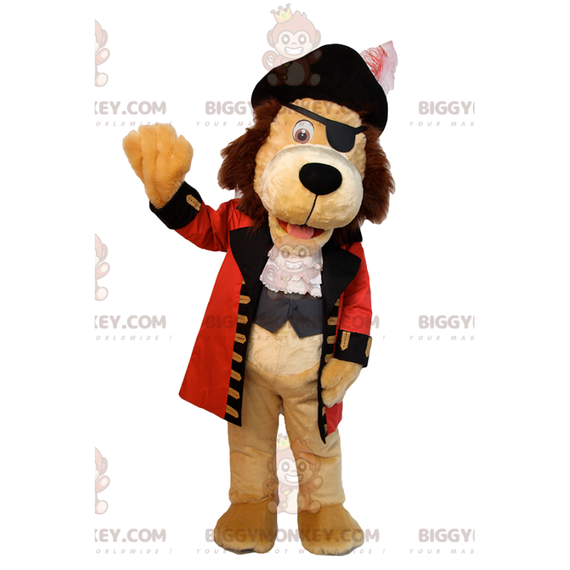 BIGGYMONKEY™ mascot costume of lion in pirate outfit. lion