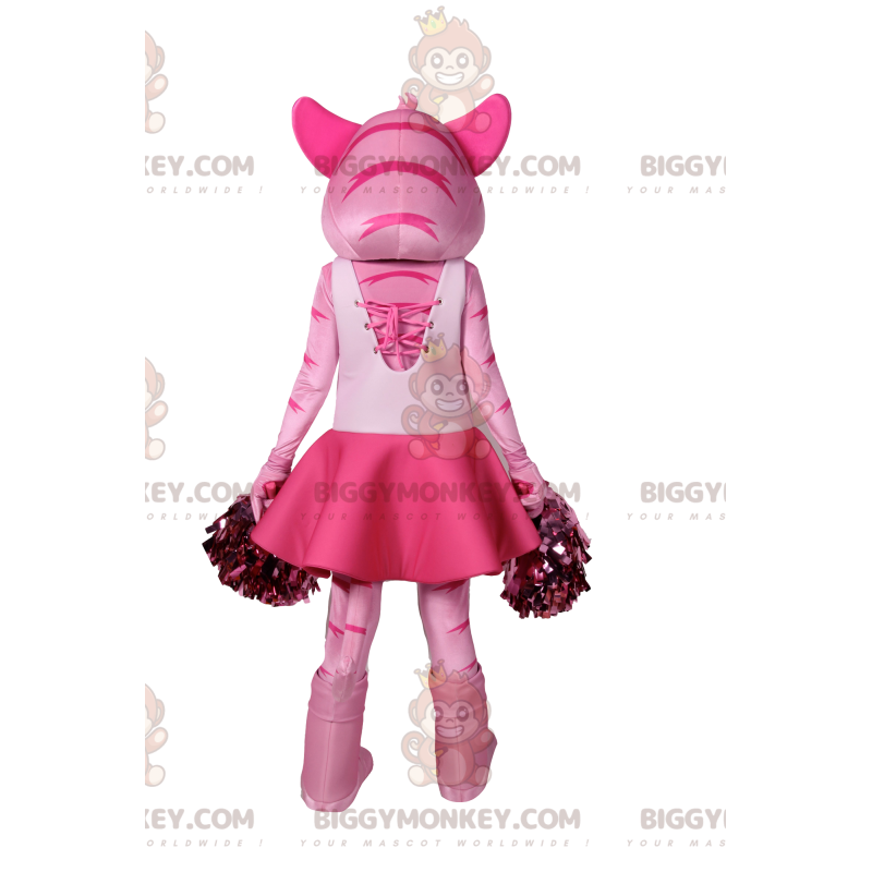 BIGGYMONKEY™ maskottiasu Pink Tigress in Cheerleader-asu -