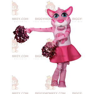BIGGYMONKEY™ mascottekostuum roze tijgerin in