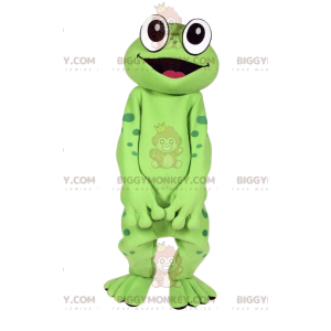 Traje de mascote de rã verde BIGGYMONKEY™. fantasia de sapo –