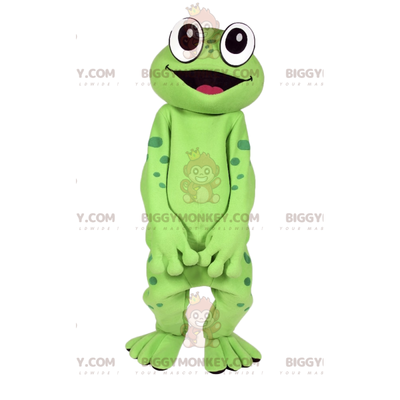 Costume de mascotte BIGGYMONKEY™ de grenouille verte. Costume