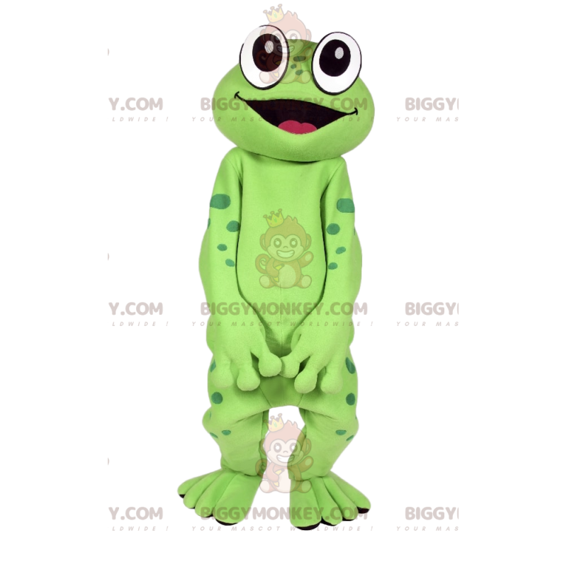 Στολή μασκότ Green Frog BIGGYMONKEY™. στολή βατράχου -