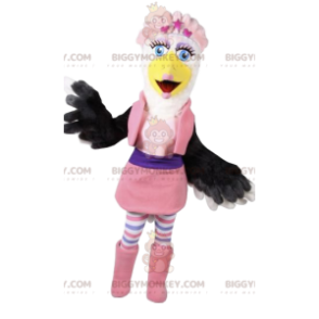 BIGGYMONKEY™ female eagle mascot costume with pink set. –