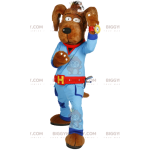 Disfraz de mascota de perro BIGGYMONKEY™ en ropa de trabajo