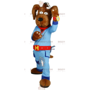 Costume de mascotte BIGGYMONKEY™ de chien en tenue de travail