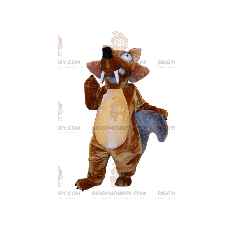 Costume de mascotte BIGGYMONKEY™ de Scrat, le écureuil de l'Age