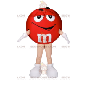 Costume de mascotte BIGGYMONKEY™ de M&M'S rouge. Costume de