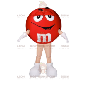 Punainen M&M'S BIGGYMONKEY™ maskottiasu. Punainen M&M:n puku -