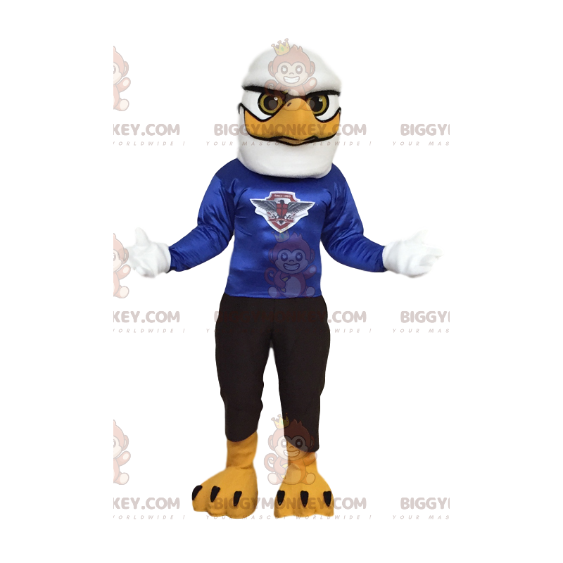 Costume de mascotte BIGGYMONKEY™ d'aigle blanc avec un maillot