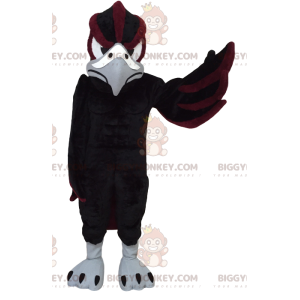 Schwarz-brauner Adler BIGGYMONKEY™ Maskottchen-Kostüm. Adler