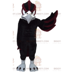 Disfraz de mascota BIGGYMONKEY™ de águila negra y marrón.