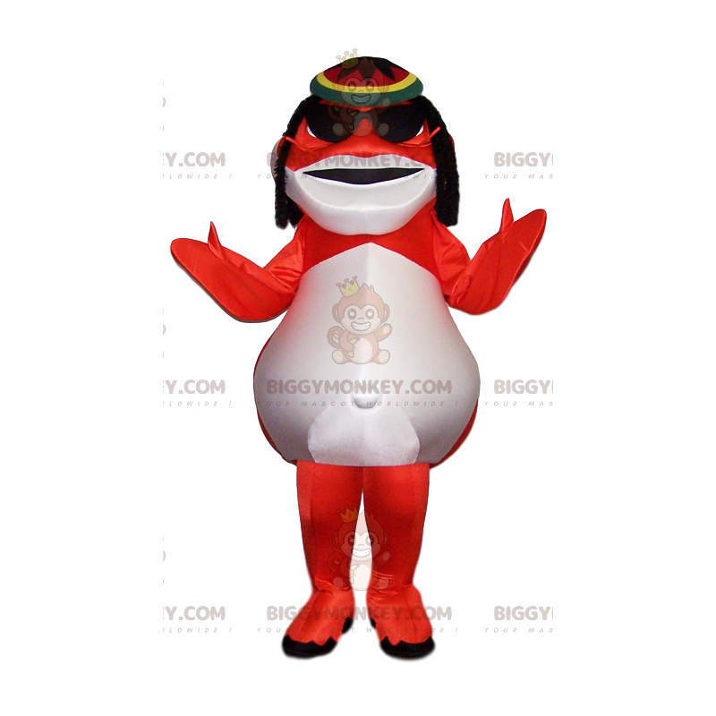 Costume de mascotte BIGGYMONKEY™ de poisson chat rouge. Costume