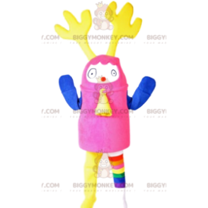 Character BIGGYMONKEY™ Mascot Costume with Yellow Antlers –