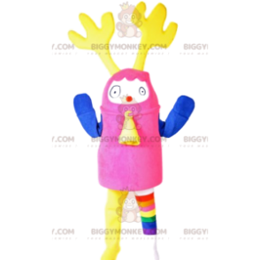 Kostým maskota postavy BIGGYMONKEY™ se žlutými parohy –