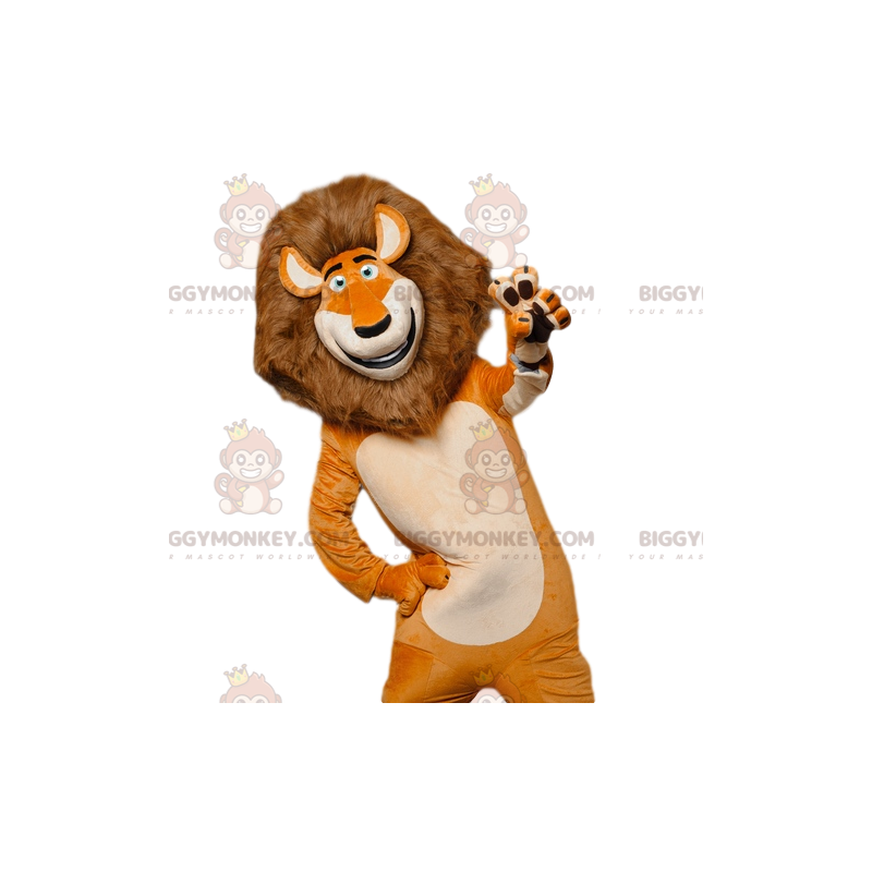 Costume de mascotte BIGGYMONKEY™ d'Alex, le fameux lion de
