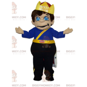 Disfraz de mascota Little Boy BIGGYMONKEY™ con traje de rey. -