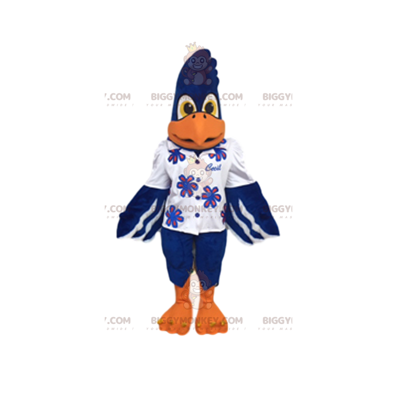 Fato de mascote azul Golden Eagle BIGGYMONKEY™ em camisa. traje