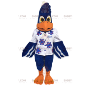 Costume de mascotte BIGGYMONKEY™ d'aigle royal bleu en chemise.