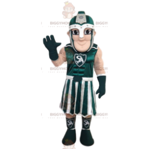 Disfraz de mascota BIGGYMONKEY™ de guerrero romano verde y
