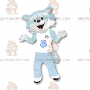 Disfraz de mascota mapache blanco y azul cielo BIGGYMONKEY™ -