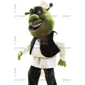 BIGGYMONKEY™ maskotdräkt av Shrek, den berömda gröna ogren -