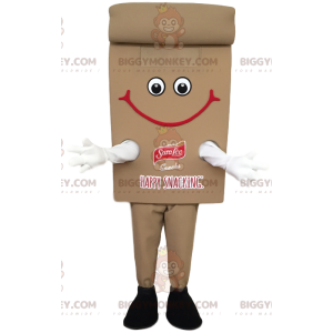 Costume da mascotte BIGGYMONKEY™ spuntino marrone sorridente.