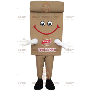 Smiling brown snack BIGGYMONKEY™ mascot costume. snack costume
