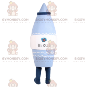 BIGGYMONKEY™ Blue Rocket-mascottekostuum met pet -