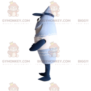 Costume de mascotte BIGGYMONKEY™ bleue en forme de fusée avec