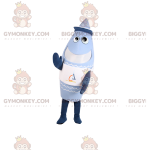 Costume de mascotte BIGGYMONKEY™ bleue en forme de fusée avec