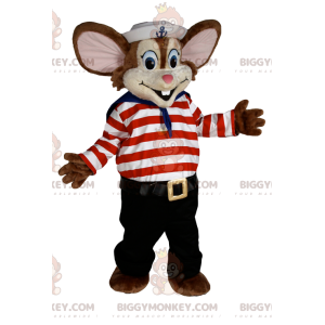 BIGGYMONKEY™ maskotdräkt av Little Mouse i sjömanskostym. -