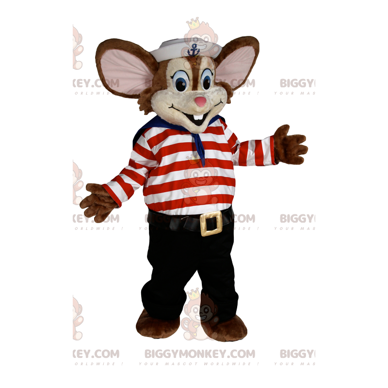 BIGGYMONKEY™-mascottekostuum van kleine muis in matrozenpakje.