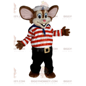 BIGGYMONKEY™-mascottekostuum van kleine muis in matrozenpakje.