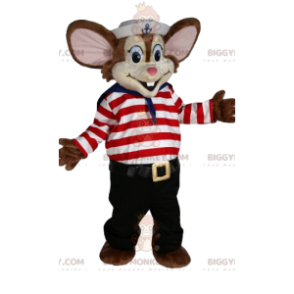 BIGGYMONKEY™-mascottekostuum van kleine muis in matrozenpakje.