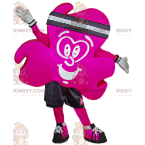 Costume da mascotte BIGGYMONKEY™ con trifoglio fucsia in