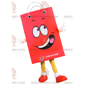 Costume de mascotte BIGGYMONKEY™ de sac en papier rouge.Costume