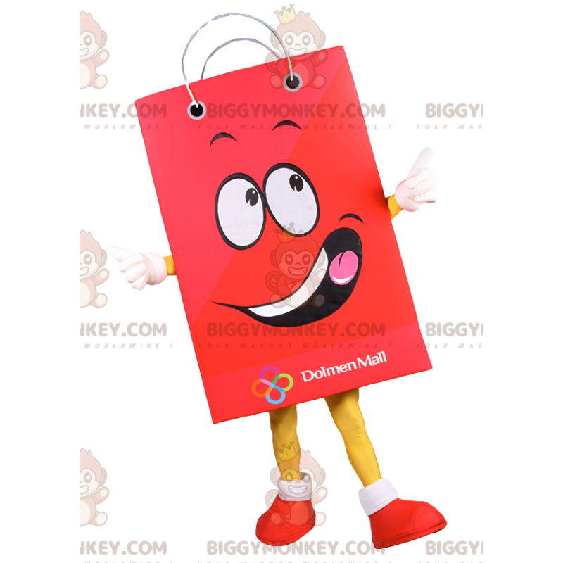 Fantasia de mascote de saco de papel vermelho BIGGYMONKEY™. –