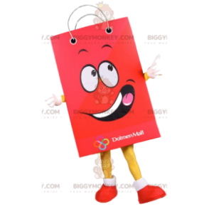 Costume da mascotte BIGGYMONKEY™ con sacchetto di carta rosso.