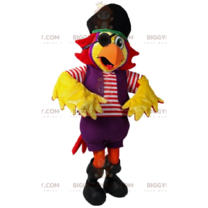 Kostium maskotki BIGGYMONKEY™ Żółta papuga w stroju pirata -