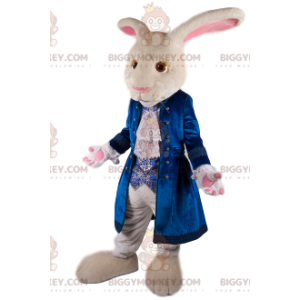 Costume de mascotte BIGGYMONKEY™ de lapin blanc avec une veste