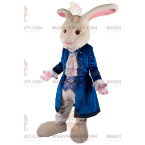 Fantasia de mascote de coelho branco BIGGYMONKEY™ com jaqueta