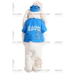 BIGGYMONKEY™ Costume da Mascotte Cane Bianco con Jersey