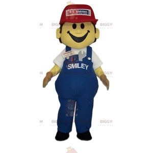 Costume de mascotte BIGGYMONKEY™ de bonhomme en salopette en