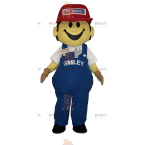 Costume de mascotte BIGGYMONKEY™ de bonhomme en salopette en